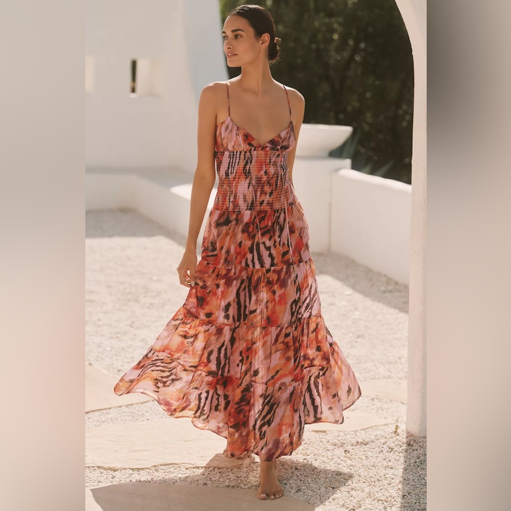 Anthropologie - The Josephine Smocked Dress by Celandine 🧡 Size XS